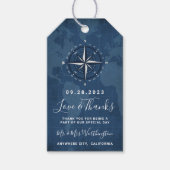 Nautical Navy Blue & White Gevor Wedding Vielen Da Geschenkanhänger (Vorderseite)
