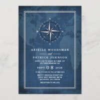 Nautical Navy Blue & White Vintag Compass Wedding