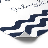 Nautical Navy Blue Willkommen bei unserem Hochzeit Poster (Ecke)