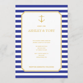 Nautical Navy & Gold Probe Dinner Einladung