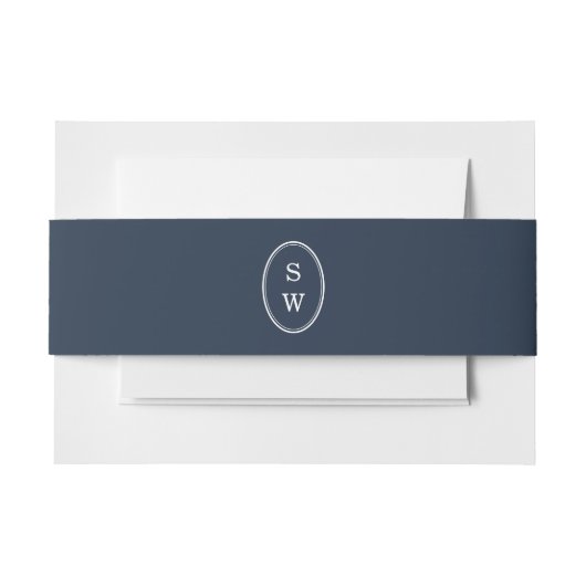 Nautical Navy Monogram Wedding Belly Band (Vorderseite Beispiel)