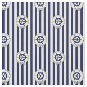 Nautical Navy-Rad/blaue und weiße Streifen Stoff