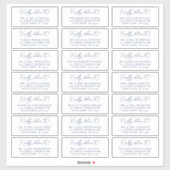 Nautical Navy Script Wedding Guest Address Labels (Blatt)