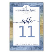 #Nautical Navy Steel Blue & Gold Event #Wedding Tischnummer (Vorderseite)