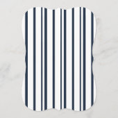Nautical Navy Stripe Die-Cut Wedding Table Number Einladung (Rückseite)