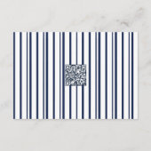 Nautical Navy Stripe Online RSVP Enclosure Card Begleitkarte (Rückseite)