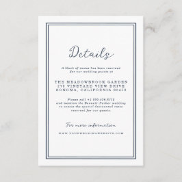 Nautical Navy Stripe Wedding Details Card Begleitkarte