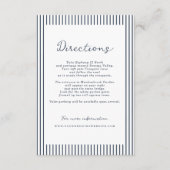 Nautical Navy Stripe Wedding Directions Card Begleitkarte (Vorderseite)