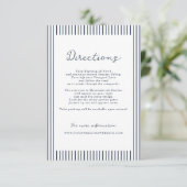 Nautical Navy Stripe Wedding Directions Card Begleitkarte (Stehend Vorderseite)