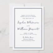 Nautical Navy Stripe Wedding Invitation Einladung (Vorderseite)