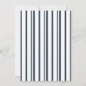 Nautical Navy Stripe Wedding Invitation Einladung (Rückseite)