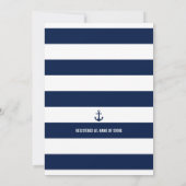 Nautical Navy Stripes Kinderdusche Einladung (Rückseite)