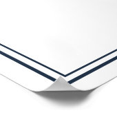 Nautical Navy Wedding Entrance Sign Poster (Ecke)