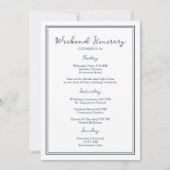 Nautical Navy Wedding Weekend Itinerary Card Einladung (Vorderseite)