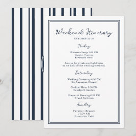 Nautical Navy Wedding Weekend Itinerary Card Einladung