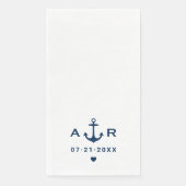 Nautical Navy White Custom Wedding Initials Serviette (Vorderseite)