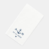 Nautical Navy White Custom Wedding Initials Serviette (Ecke)