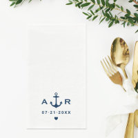 Nautical Navy White Custom Wedding Initials