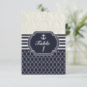 Nautical Navy & White Elegant Beach Hochzeit Einladung (Stehend Vorderseite)
