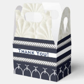 Nautical Navy & White Elegant Beach Hochzeit Geschenkschachtel (Geöffnet)