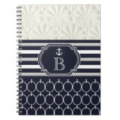 Nautical Navy & White Elegant Beach Hochzeit Notizblock (Vorderseite)