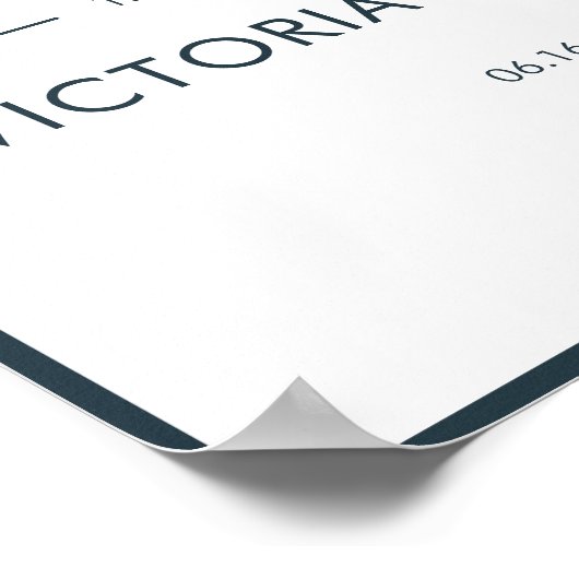 Nautical Navy & White Wedding Welcome Poster (Ecke)