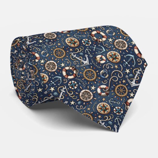 Nautical Neck Tie Krawatte (Gerollt)