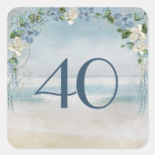 Nautical Net und Arch für das 40. Jubiläum Quadratischer Aufkleber (Vorderseite)