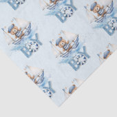 Nautical Niedlich Teddy Bear Blue Boat Es ist ein Seidenpapier (Detail)