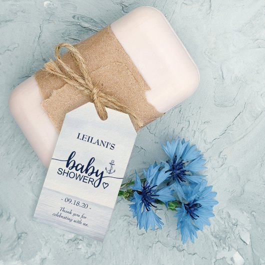 Nautical Ocean Baby Shower Vielen Dank für Ihre Ge Geschenkanhänger