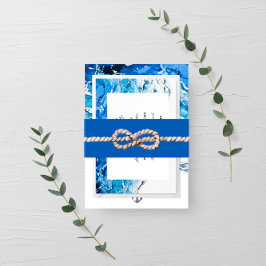 Nautical Ocean Beach modern Wedding Invitation Einladungsbanderole