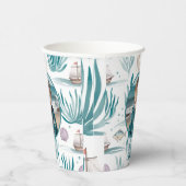 Nautical Ocean Birthday Photo Personalized Pappbecher (Rechts)