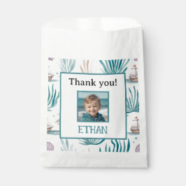 Nautical Ocean Birthday Photo Thank You Geschenktütchen