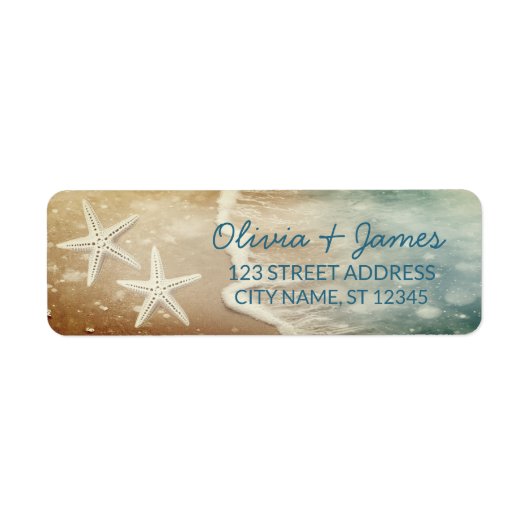 Nautical Ocean Starfish Beach Sand Return Address  (Vorne)