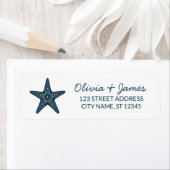 Nautical Ocean Starfish Navy Blue Return Address   (Insitu)
