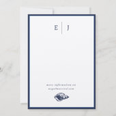 Nautical Oceanic classic dark navy blue 5 Wedding Einladung (Rückseite)