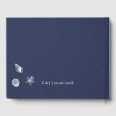 Nautical Oceanic Classic Marine Blue Wedding Gästebuch (Rückseite)