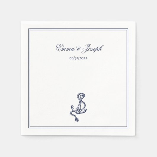 Nautical Oceanic Classic Wedding Paper Napkin Serviette (Vorderseite)