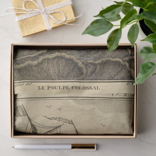 Nautical Octopus Boat Ephemera Decoupage Ship Seidenpapier (Geschenk)