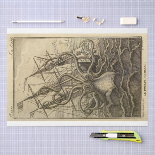 Nautical Octopus Boat Ephemera Decoupage Ship Seidenpapier (Handwerk)