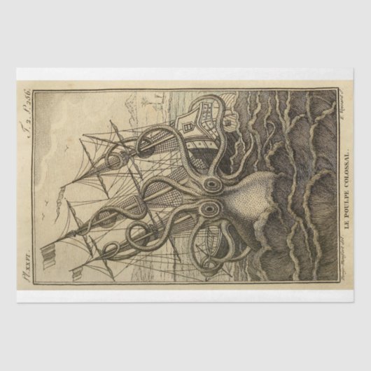 Nautical Octopus Boat Ephemera Decoupage Ship Seidenpapier (Vorderseite)