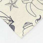 Nautical Old Sailor Tattoos Gemustert Fleecedecke (Ecke)