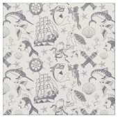 Nautical Old Sailor Tattoos Gemustert Stoff (Nahaufnahme)