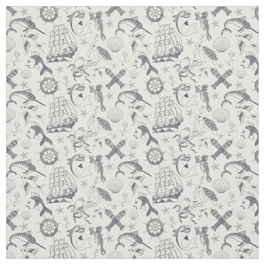 Nautical Old Sailor Tattoos Gemustert Stoff (Muster)