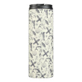 Nautical Old Sailor Tattoos Gemustert Thermosbecher (Rückseite)