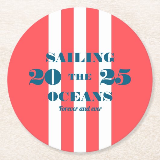 Nautical Party Paper Coaster Runder Pappuntersetzer (Vorderseite)