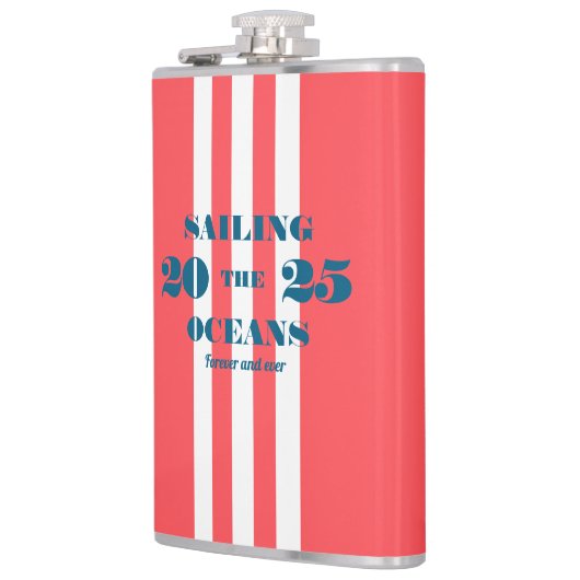 Nautical Party Vinyl Wrapped Flask Flachmann (Links)