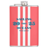 Nautical Party Vinyl Wrapped Flask Flachmann (Vorderseite)