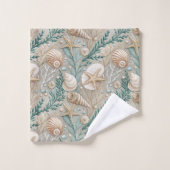 Nautical Pastel Towel Light Brown Beach Style Badhandtuch Set (Waschlappen)