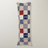 Nautical Patchwork Ankerrad Seitenschläferkissen (Vorderseite Vertikal)